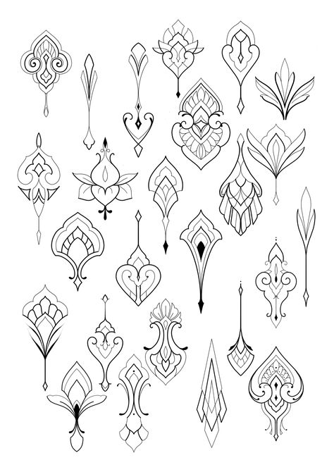 Jewelry Motifs, Dotwork Tattoo Mandala, Arte Doodle, Ornament Drawing, Muster Tattoos, Flash Tattoo Designs, Mandala Tattoo Design, Botanical Jewelry, 자수 디자인