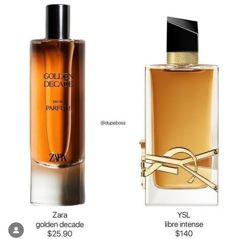 Zara Golden Decade, Libre Intense, Zara Fragrance, Ysl Libre, Perfume Hacks, Sale On Instagram, Fragrance Lab, Fragrances Perfume Woman, Perfume Body Spray