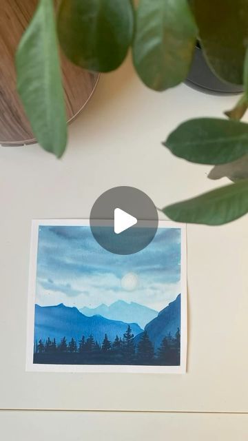 Watercolour Mountains Landscapes, Watercolour Painting Ideas, Landscape For Beginners, Paint Mountains, Paint Tutorials, Learn Watercolor Painting, Watercolor Paintings Nature, Landscape Painting Tutorial, Watercolor Birthday Cards