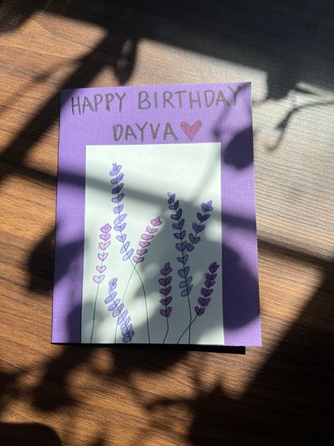 #birthday #card #diy #birthdaycardsdiy #watercolor #lavender #purple Purple Birthday Card, Watercolor Birthday Card, Cards Diy Easy, Watercolor Birthday Cards, Diy Gift Card, Bday Gift, Watercolor Birthday, Cute Birthday Cards, Diy Watercolor