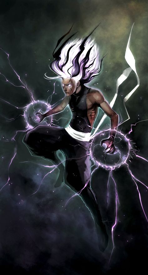 Oni by Ninjatic.deviantart.com Black Lightning Art, Hero Of Time, Random Character, Super Powers Art, Odd Stuff, Black Comics, Black Cartoon Characters, Black Anime Characters, Black Artwork