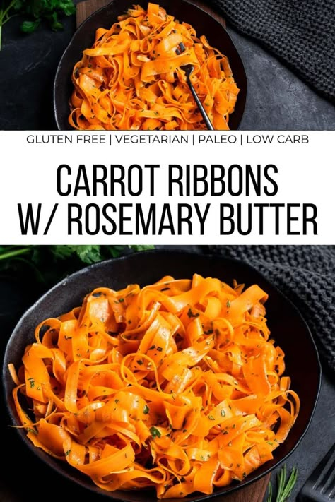 Fancy Carrot Side Dish, Rosemary Side Dishes, Carrot Recipes Savory, Carrot Ribbon Recipes, Summer Carrot Side Dish, Fancy Vegetable Sides, Whole 30 Easter Side Dishes, Spring Carrot Recipes, Non Starchy Side Dishes