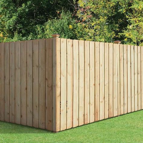 Severe Weather (Actual: 6-ft x 8-ft) Pressure Treated Pine Board-on-board Dog Ear Wood Fence Panel in the Fence Panels department at Lowes.com Wood Fence Panels, Stockade Fence, Dog Ear Fence, Privacy Fence Panels, Wood Privacy Fence, Modern Fence Design, Fence Styles, Pine Boards, Privacy Fences