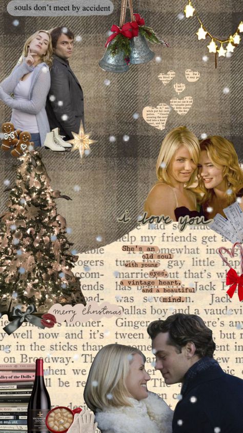 The holiday #theholiday #theholiday #christmas #christmasaesthetic #christmasspirit #christmasmood The Holiday Movie Wallpaper, The Holiday Movie Aesthetic, The Holiday Aesthetic, The Holiday Movie, White Christmas Movie, Holiday Aesthetic, Christmas Collage, Traditional Christmas Decorations, Holiday Vibes