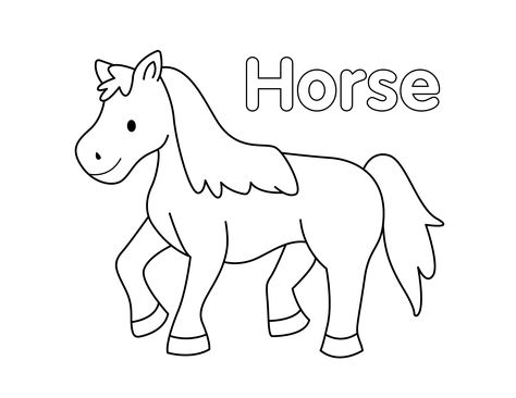 Horse Coloring Page from LittleBeeFamily.com Coloring Horses Free Printable, Horse Worksheets Preschool, Horse Preschool Craft, Horse Activities For Preschool, Horse Template Free Printable, Horse Coloring Sheet, Horse Coloring Pages Free Printable, Horse Worksheets, Horses Coloring Pages