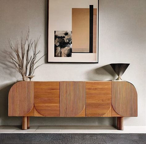 If you love curves then have a look at this beautiful Ina cabinet from @sienahomeuk. The natural wood and curved edges will elevate any space and add a touch of style. Follow me for more designer tips, finds, inspiration and mood boards. #fridayfind#cabinet#furniture#interiordecor#decor#homedecor#styling#furnitureselections#curves#modernfurniture#rdvdesigns#sienahomeuk Mcm Apartment, Curved Console, Bedroom Furniture Modern, Mango Wood Sideboard, Curved Furniture, Calming Bedroom, Table Decor Living Room, Modern Sideboard, Modern Bedroom Furniture