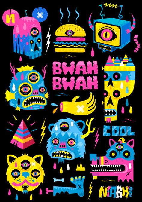 Illustration #9 by Seb NIARK1 FERAUT, via Behance Crazy Illustration Art, Crazy Character Design, Crazy Illustration, Crazy Character, Arte Doodle, Posca Art, Monster Illustration, Illustration Photo, Wow Art