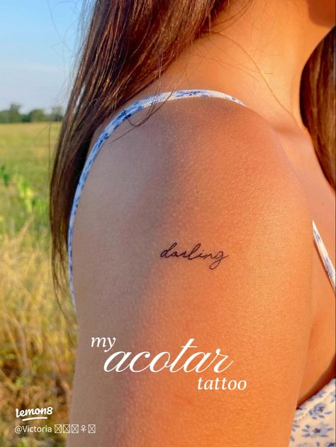 Small Acotar Tattoo, Acotar Inspired Tattoos, Acotar Tattoos, Hello Feyre Darling, Small Fish Tattoos, Book Inspired Tattoos, Feyre Darling, Soft Tattoo, Matching Tats