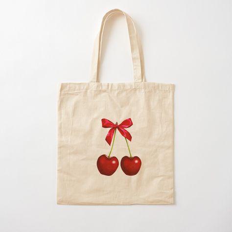 Get my art printed on awesome products. Support me at Redbubble #RBandME: https://www.redbubble.com/i/tote-bag/Charming-Cherries-Hand-Drawn-Watercolor-Art-by-ChateauMargot/161737065.P1QBH?asc=u Tote Bag Charms, Decorated Tote Bags, Handpainted Tote, Diy Tote Bag Design, Handpainted Tote Bags, Bag Painting, Art Tote Bag, Diy Tote Bag, Cute Tote Bags