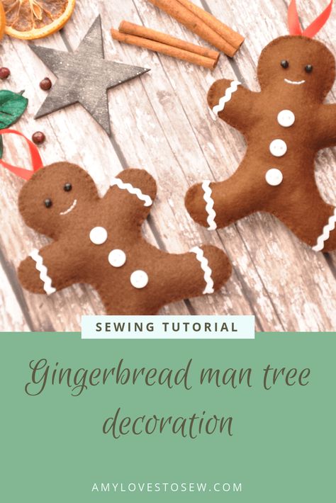 Gingerbread Man Ideas, Felt Gingerbread Man, Iced Gingerbread, Gingerbread Man Decorations, Christmas Decorations Sewing, Posting On Instagram, Felt Gingerbread, Cute Christmas Decorations, Gingerbread Diy