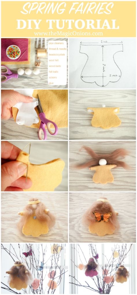 Spring Fairies, Waldorf Doll Tutorial, Felt Tutorial, Felt Spring, Waldorf Crafts, Spring Fairy, Felt Fairy, Needle Felting Tutorials, Fairy Crafts