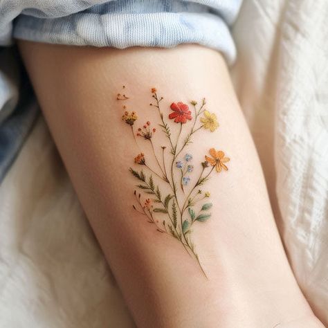 Wildflower Tattoo Art Collection – IMAGELLA Cool Tattoo Spots For Women, Irish Vine Tattoo, Elk Antler Tattoo With Flowers, Two Butterflies With Flowers Tattoo, Plumeria And Lily Tattoo, Hand Wrist Wrap Tattoo, Grow Thru What You Go Through Tattoo, Native Shoulder Tattoo, Ankle Tattoo Colorful