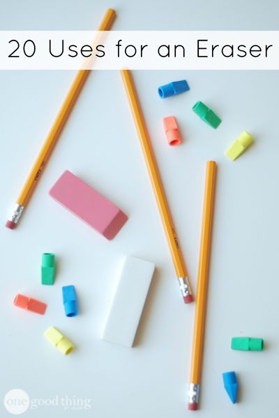 If you rarely use pencils to write (and erase) anymore, they can still be useful for other things. Erasers actually have lots of cool uses around the house. Try out some of these creative ideas! Learning Games For Kids, Pencil Eraser, School Accessories, Pinterest Projects, Erasers, Clean Laundry, Household Hacks, Fun To Be One, Cleaning Household