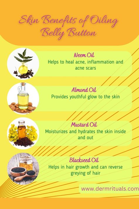 Benefits of oiling belly button Vitamin E Oil In Belly Button, Belly Button Healing Oils, Neem Oil In Belly Button, Oil Your Belly Button, Rosemary Oil In Belly Button, Navel Oil Chart, Naval Oiling Benefits, Belly Button Health, Belly Button Oiling Chart