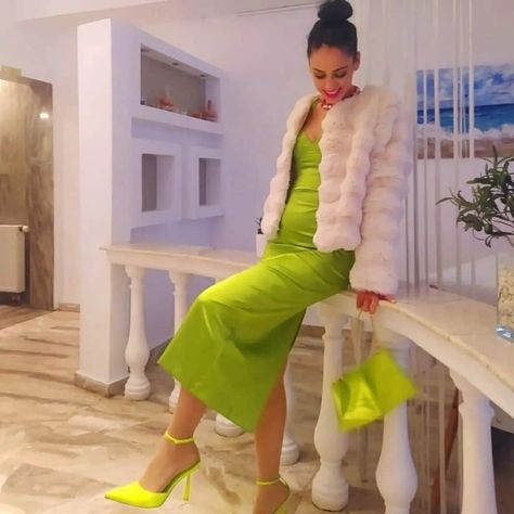 Lime Shoes Outfit, Lime Green Combination Outfit, Lime Green Shoes Outfit, Lime Dress Outfit, Lime Green Dress Outfit Classy, Lime Green Satin Dress Outfit, Lime Green Winter Outfit, Lime Green Color Combinations Outfit, Lime Green Heels Outfit