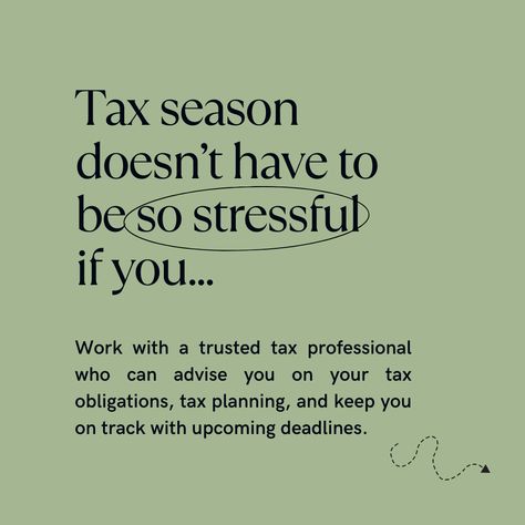 Do the words "Tax Season" send a shiver down your spine? 😱 It doesn't have to be that way! Working with a trusted tax professional can help you stay on top of important deadlines, feel confident in the accuracy of your return, and create a strategic tax plan for the future! 📈 Tax Season Advertising, Tax Preparer Quotes, Tax Consultant Aesthetic, Tax Social Media Post, Tax Aesthetic, Income Tax Humor, Tax Humor, Tax Quote, Taxes Humor