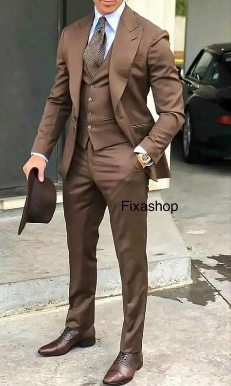 Designer Suits For Men Wedding, Brown Suit Men, Coat Pant For Men Suits Wedding, Brown Suit Wedding, Three Piece Suit Mens, Brown Suits For Men, Suit For Men Wedding, Formal Suits Men, Mens Wedding Suits