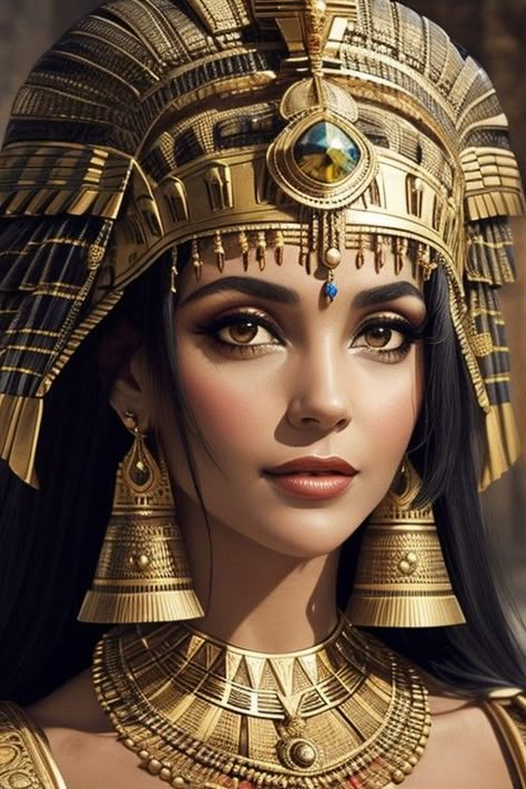 Female Mummy Character Design, Cleopatra Art Painting, Eygptain Goddess, Egyptian Women Art, Egyptian Queen Art, Queen Egypt, Cleopatra Aesthetic, Egypt Women, Cleopatra Art