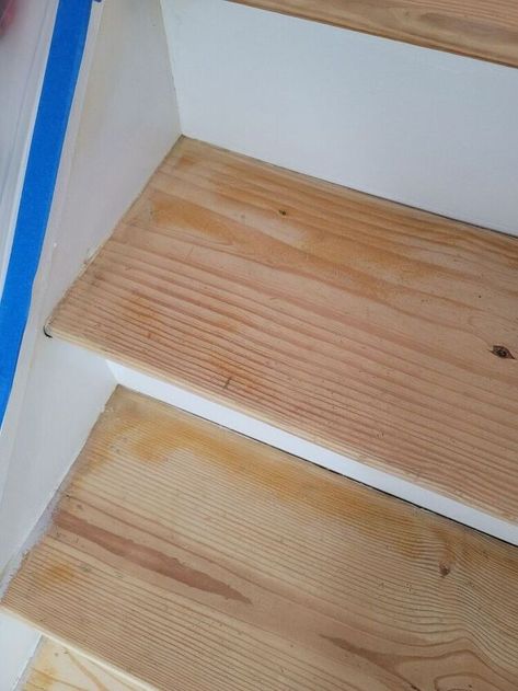 Finish Stairs To Basement, Stairs To The Basement, Finishing Stairs Basement Steps, Finishing Basement Stairs, Diy Steps Indoor, Basement Steps Redo, Diy Stair Treads Cheap, Wood Steps Indoor, Basement Under Stairs Ideas