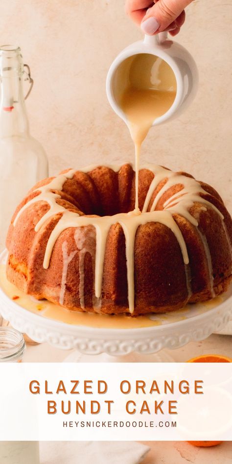 This Glazed Orange Bundt Cake is a slice of heaven that you are going to love! This delicious and tender cake is infused with the vibrant flavor of orange zest which makes each bite a burst of citrusy goodness. It gets not one, but two delicious glazes. The sugar glaze coats the cake with a sweet and glossy finish, while the powdered sugar glaze adds an elegant touch and an extra hint of sweetness. Lemon Pistachio Cake, Chocolate Raspberry Brownies, Orange Bundt Cake, Powdered Sugar Glaze, Raspberry Brownies, Pistachio Cake, Bundt Cake Pan, Leftover Cake, Sugar Glaze