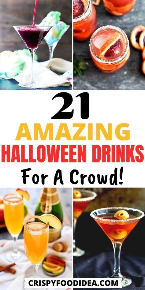 Looking for tasty and fun drink recipes to celebrate this halloween party treat? These halloween drinks are the perfect and best to enjoy with your friends or family. Easy to make recipes are made with simple ingredients. Must try these drink recipes in any parties or any holiday treats. #halloween #halloweendrinks #cocktails #drinkrecipes #partyideas #holidays #treats #crispyfoodidea Halloween Martini Recipes, Halloween Party Drinks Alcohol, Halloween Martini, Holidays Treats, Spooky Drinks, Spooky Cocktails, Halloween Themed Drinks, Blood Orange Cocktail, Maleficent Halloween