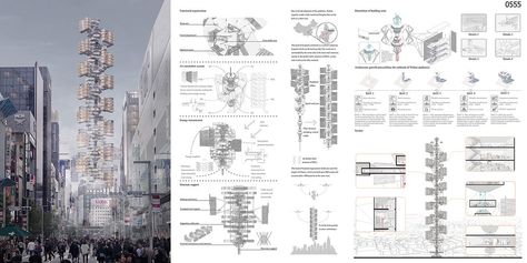 Announcing the winners of eVolo's 2020 Skyscraper Competition | News | Archinect Mass Housing, Arch Presentation, Sky City, Architecture Panel, Wooden Architecture, Architectural Competition, Sustainable City, Tower Design, Architecture Magazines