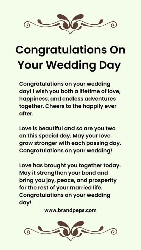 271 Meaningful Wedding Wishes To Congratulate On Wedding - Brand Peps Best Wishes For Marriage Couple, Wedding Letter For Best Friend, Engagement Blessings Quotes, Message To My Best Friend On Her Wedding Day, Congratulations Wedding Wishes For Best Friend, Letter To Friend On Wedding Day, Happy Wedding Wishes For Best Friend, Happy Married Life Wishes To Best Friend, Congratulations Message For Wedding