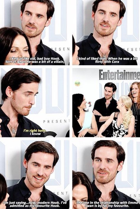 Colin talking about historia character Hook. Ouat Emma, Ouat Funny, Once Upon A Time Funny, Ella Enchanted, Ouat Cast, Once Up A Time, Outlaw Queen, Colin O'donoghue, Jennifer Morrison