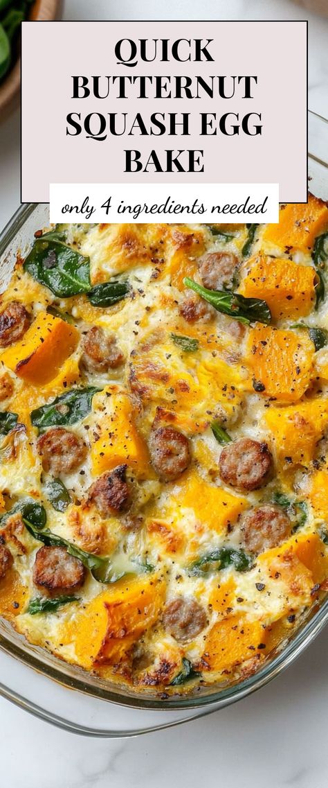 Image for Butternut Squash Egg Bake Butternut Squash And Eggs, Zucchini Egg Bake Breakfast, Thanksgiving Egg Bake, Butternut Squash Breakfast Casserole, Butternut Squash Egg Bake, Squash And Eggs Recipes, Breakfast Spaghetti Squash, Breakfast Butternut Squash, Healthy Thanksgiving Breakfast