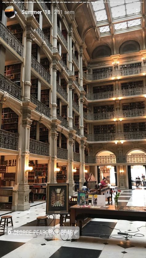 George Peabody Library, Peabody Library, Library Architecture, Library Aesthetic, Aesthetic Moodboard, Studying Inspo, Architecture Interior Design, Architecture Interior, Postmodernism