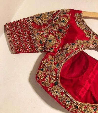 Embroided Blouse, Blouse Handwork, Wedding Blouses, Paithani Blouse, Maggam Designs, Blouses Work, Blouse Works, Kalamkari Blouse, Maggam Work Blouse