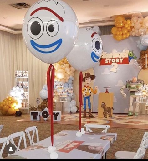 Forky Themed Birthday Party, Toys Story Theme Birthday, Toy Story Party Table Decorations, Twin Finity And Beyond Birthday, Two Infinity And Beyond Birthday Games, You Story Party, Toy Story Party Games For Kids, Toy Store Birthday Party Ideas, Toy Story Boy Birthday Party