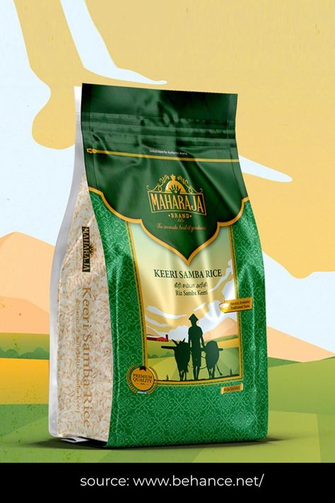 Rice Bag Design, Rice Advertising Design, Rice Packaging Design Creative, Rice Packing Design, Rice Branding Design, Rice Package Design, Rice Packaging Design Branding, Rice Branding, Rice Design Package