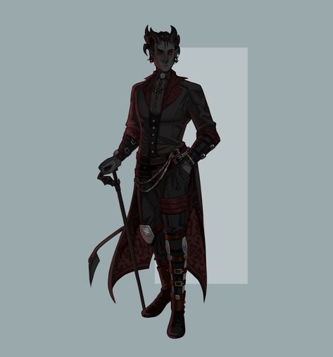 Gracie D.'s Art Black Tiefling Male, Black Tiefling, Twilight Cleric, Fantasy People, D D Character Ideas, Fantasy Races, Demon Art, Dnd Art, Character Ideas