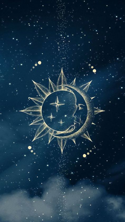 Sun And Moon Phone Wallpaper, Sun Moon Stars Wallpaper, Sun And Moon Background, Sun And Moon Wallpaper, Moon And Stars Wallpaper, Sun Moon Stars, Celestial Art, Wallpaper Patterns, Phone Wallpaper Patterns