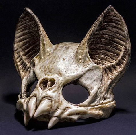 BAT sKULL Animal Skull Mask, Animals Skull, Oni Maske, Vampire Mask, Vampire Skull, Bat Mask, Bat Skull, Skull Reference, Baba Jaga