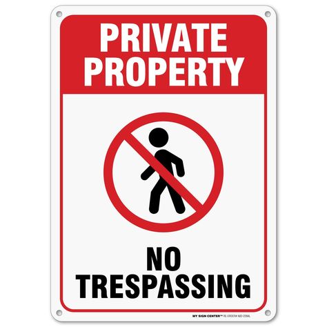 Private Property No Trespassing Sign, Outdoor Rust-Free Metal, 10" x 14" - by My Sign Center, A82-228AL, #Ad #Outdoor, #affiliate, #Rust, #Free, #Sign No Trespassing Sign, No Trespassing Signs, No Trespassing, Door Poster, Center Signs, How To Make Signs, Meant To Be Quotes, Clear Gloss, Private Property