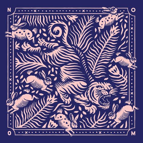 Art And Illustration, Joshua Noom, Motifs Textiles, Scarf Design, 영감을 주는 캐릭터, Animal Pattern, Animal Design, 만화 그림, Linocut