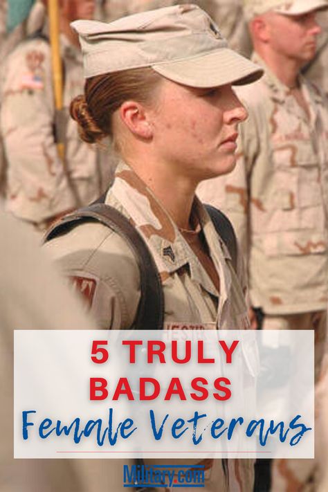 Veterans Day is the perfect time to pause and recognize all who served with honor. But we can’t help using the opportunity to highlight five female veterans from across the force who are extra special thanks to their high level of badassery. #veteran #veterans #usmilitary #militaryhistory #ushistory #americanhistory #herstory Female Veterans Quotes, Infantry Marines, What Is A Veteran, Women In Combat, Combat Veterans Motorcycle Association, Veteran Quotes, Coast Guard Rescue Swimmer, Marine Officer, Famous Veterans