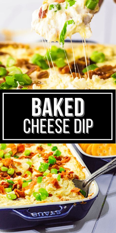 Baked Cheese Dip is creamy, warm, full of flavor, and works great with pretzels, crackers, bread bowls, or baguette bread. Dips With Baguette, Dip For Baguette Bread, Baked Cheese Dip, Appetizer Dips Hot, Dip Recipes Hot, Cream Cheese Recipes Dip, Dip Recipes Appetizers, Baguette Bread, Hot Cheese