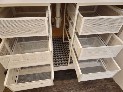 Ikea tips, hacks and more! | Check out how I added storage to my bathroom vanity | Facebook Ikea Lennart Hack, Lennart Ikea Hack, Ikea Vesken Hack, Lilltjärn Ikea Hack, Lennart Ikea, Nissafors Ikea Hack, Ikea Ivar Bathroom Vanity, Ikea Godmorgon Organizer, Clever Bathroom Storage Ikea Uk