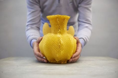 Millennial Design, Honeycomb Vase, Beehive Art, Sculptural Object, Graduation Project, Bee Art, Stuff And Thangs, Create Words, Vase Design