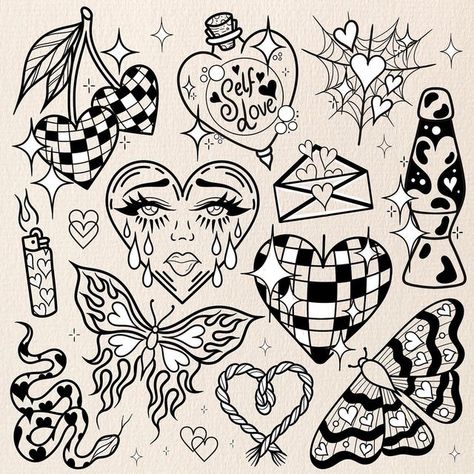 Women Tattoos Stencil, Leg Flash Tattoo, Arm Piece Tattoo, Valentine Tattoo Ideas, Cool Flash Tattoos, Spots Drawing, Flash Art Tattoo Ideas, Walk In Tattoos, Valentines Tattoo