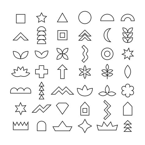 Simple Shapes To Draw, Cute Shapes Clipart, Easy Shapes To Draw, Simple Shapes Drawing, Simple Shapes Design, First Page Of Project, Basic Shapes Design, Patch Quotes, Doodle Shapes