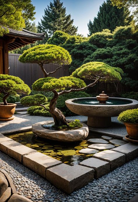 21 Small Flagstone Patio Ideas You’ll Love Small Flagstone Patio, Flagstone Patio Ideas, Modern Japanese Garden, Small Japanese Garden, Garden Pathways, Japanese Garden Landscape, Small Garden Landscape, Garden Pond Design, Zen Garden Design