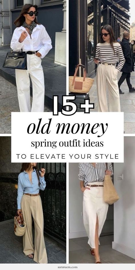 Step into the realm of old money sophistication with our curated collection of preppy spring outfits. Embrace the timeless allure of casual chic and classy fits perfect for the early spring season. Infuse your wardrobe with the essence of the old money aesthetic, blending sophistication with effortless style. Elevate your fashion game and embody the epitome of elegance this season. #OldMoneySpringOutfits #CasualChic #ClassyFits #EarlySpring #PreppyFashion Old Money Spring, Elegant Classy Outfits, Preppy Spring, Classy Fits, Spring Outfit Ideas, Chique Outfits, Estilo Preppy, Money Aesthetic, Business Outfit