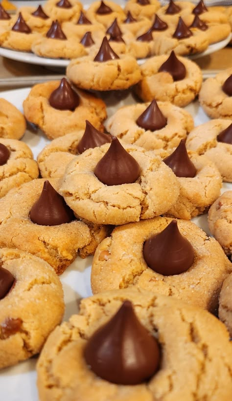 Peanut Butter Kiss Blossoms Peanut Butter Candy Kiss Cookies, Peanut Butter Kisses Cookies Easy, Thumbprint Kiss Cookies, Peanut Butter Cookie With Hershey Kiss, Peanut Butter Chocolate Kiss Cookies, Peanutbutter Kisses Cookie, Hersey Kisses Peanut Butter Cookies, Pb Kiss Cookies, Peanut Kisses