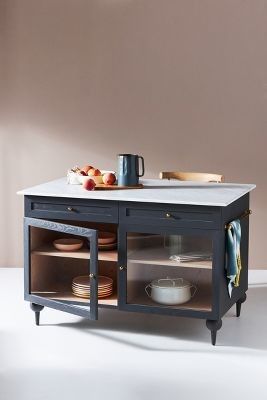 Fern Kitchen Island Luxury Kitchen Island, Media Consoles, Wood Island, Wood Kitchen Island, Interior Vintage, Wood And Marble, Glass Cabinet, Wood Kitchen, Luxury Kitchen