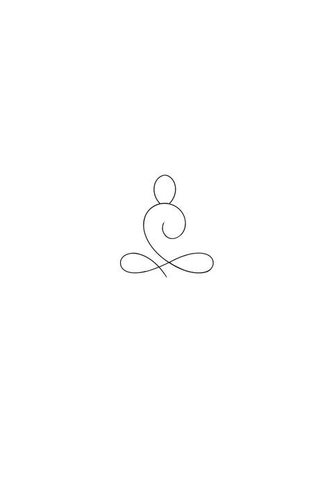 How To Draw Yoga Poses, Minimal Yoga Tattoo, Minimalist Spiritual Tattoo, Small Yoga Tattoo, Minimalist Yoga Tattoo, Mind Body Spirit Symbol, Feminine Symbol Tattoo, Self Love Symbol Tattoo, Yoga Inspired Tattoos