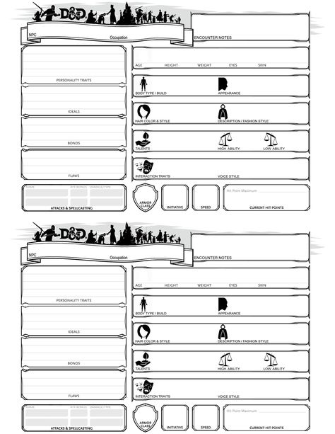 NPC sheets Npc Character Sheet, Dnd Npc Sheet, Npc Dnd Sheet, Dnd Enemy Sheet, Npc Sheet Dnd, Dnd Character Sheet Custom, Rpg Stats Sheet, Custom Character Sheets 5e, Dnd Character Sheet A5